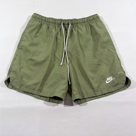 Nike Sportswear Sport Essentials Woven Flow Oil Green Shorts Mens Poly Sz M - Picture 1 of 12